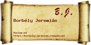 Borbély Jeremiás névjegykártya
